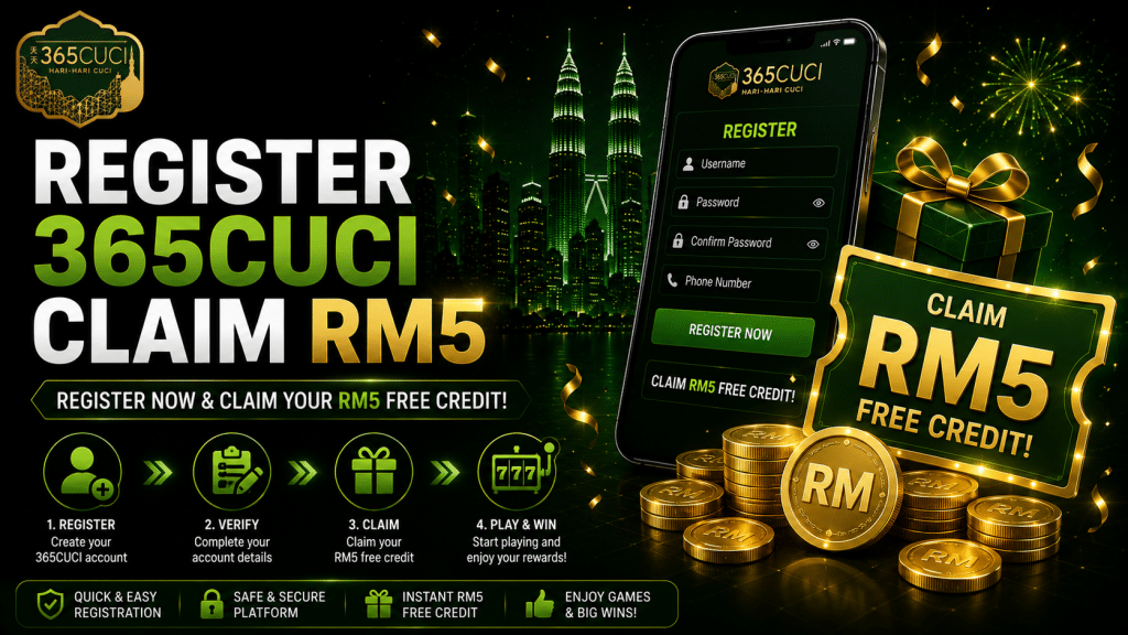 Guide to register and claim free credit RM5 by 365cuci.shop